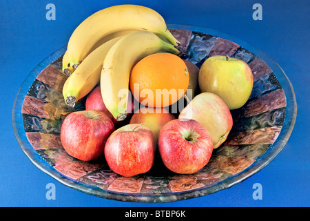 Still Life Schuss eine Schüssel mit Obst im Glas verziert Schale Stockfoto