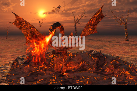 Lava-Drachen-Geburt Stockfoto
