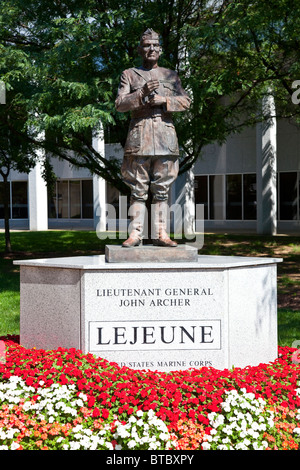 Statue von Lt allgemeine Lejeune, US Naval Academy in Annapolis, Maryland Stockfoto