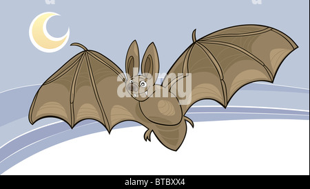 Cartoon-Illustration des Vampir-Fledermaus fliegen Stockfoto