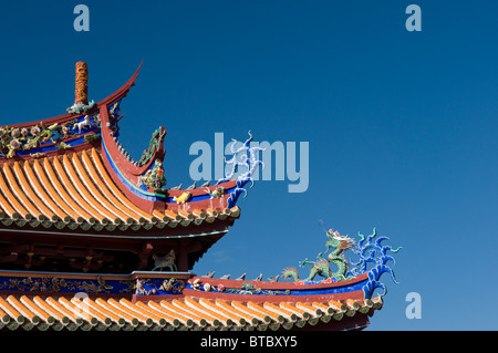 Das ornamentale Dach des Konfuzius-Tempel in Taipei, Taiwan Stockfoto