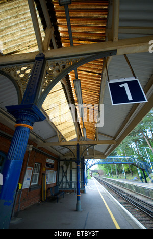 Sway Bahnhof Bahnsteig New Forest Hampshire UK Stockfoto