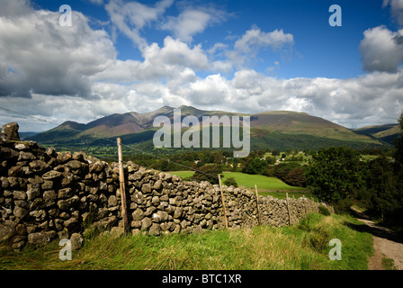 Ansicht von Skiddaw von Walla Crag Stockfoto