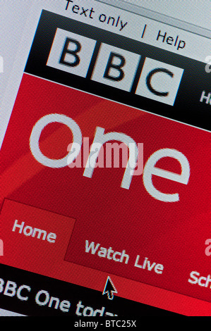 Detail der Screenshot von Webseite von BBC One Television Channel homepage Stockfoto