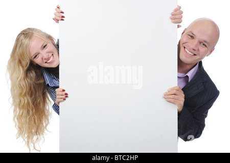 junger Mann mit leeren Blatt Stockfoto