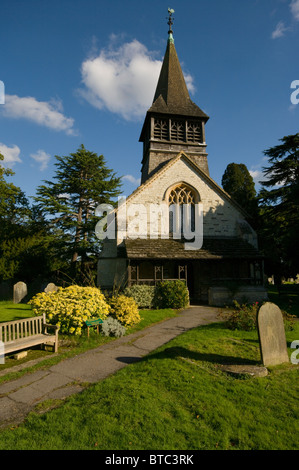 15. Jahrhundert Kirche St Bartholomew Leigh Surrey England Stockfoto