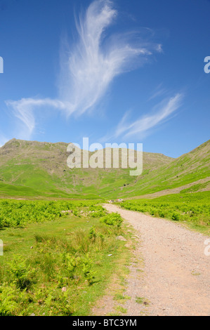 Mickleden Tal und Rosset Hecht im Sommer, englischen Lake District Stockfoto