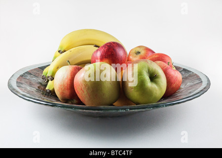 Still Life Schuss eine Schüssel mit Obst im Glas verziert Schale Stockfoto