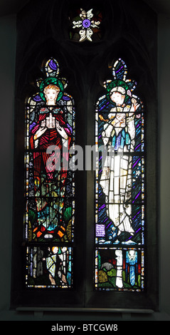 Harry Clarke Buntglas-Fenster, St.-Josephs Kirche, Carrickmacross, Co. Monaghan, Irland Stockfoto