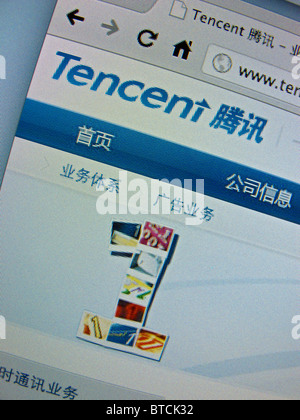 Detail der Screenshot von Tencent chinesischen Internet Internet-homepage Stockfoto