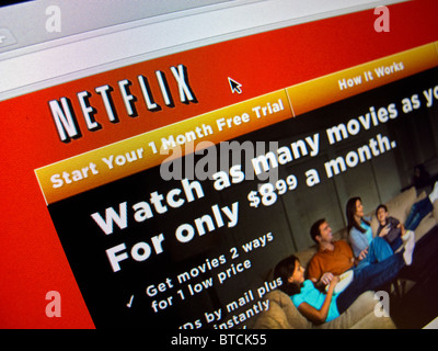 Detail der Screenshot von Netflix-Film-Entertainment-Internet-Internet-homepage Stockfoto