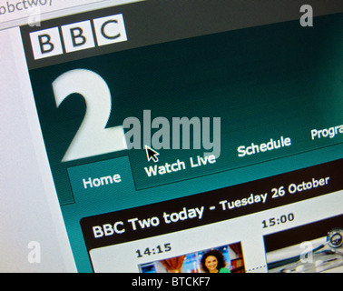 Screenshot von Homepage der BBC-TV-Kanal zwei-website Stockfoto