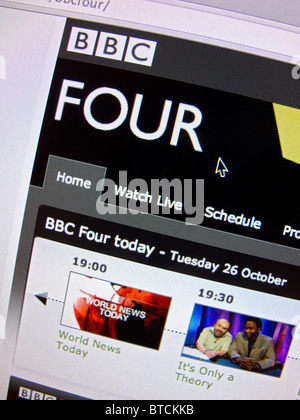 Screenshot von Homepage der BBC-TV-Channel Four-website Stockfoto