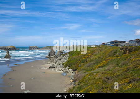 Bandon Strand mit Seastacks auf der Pazifik-Küste von Bandon-Oregon Stockfoto