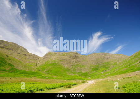 Mickleden Tal und Rosset Hecht im Sommer, englischen Lake District Stockfoto