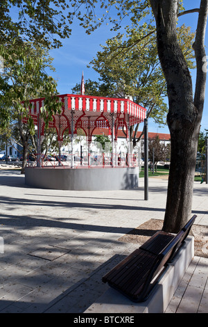 Musikpavillon im Republica Garten in der Stadt Santarém, Portugal. Stockfoto