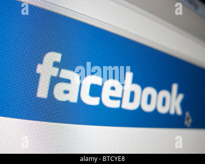 Screenshot aus Startseite Facebook soziale Nework website Stockfoto