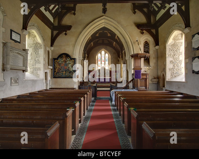 Breite Hinton, Wiltshire, St. Peter Ad Vincula, Innenraum Stockfoto