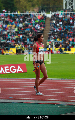 Katarzyna Kowalska 2010 Aviva London Leichtathletik Grand Prix im Crystal Palace. Stockfoto