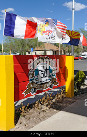 Route 66 Bezeichnung Zeichen Seligman Arizona Stockfoto