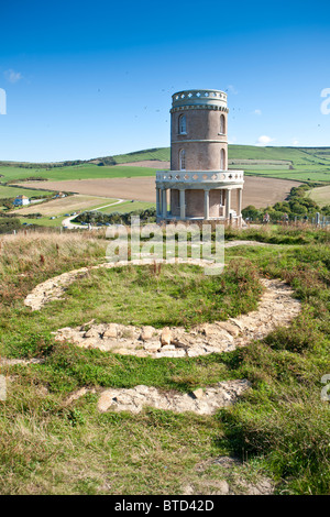 Clavel Turm Kimmeridge Bucht an der Küste von Dorset Jurassic zeigt die alte Stiftung. Stockfoto