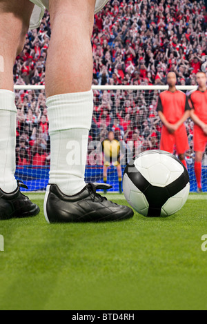 Freistoß während eines Fußballspiels Stockfoto