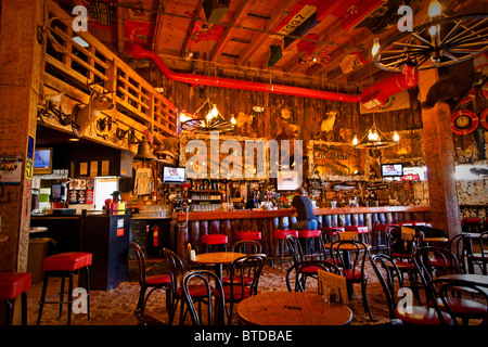 Tourist sitzt an der Bar des Red Dog Saloon in Juneau, Alaska Southeast, Sommer Stockfoto