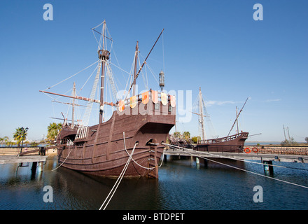 Replik von Kolumbus Schiff, die Santa Maria, Huelva, Spanien Stockfoto