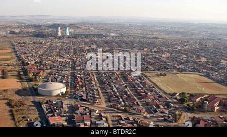 Luftbild von der Township Soweto Stockfoto
