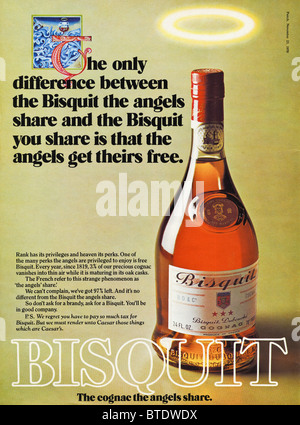 Anzeige für Bisquit Cognac im Magazin vom 1. Dezember 1970 Stockfoto