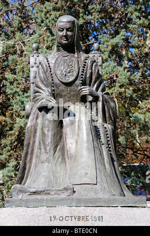 Madrid, Spanien. Parque de la Montana. Statue: Sor Juana Inés de la Cruz; mexikanische Dichterin und Gelehrte Stockfoto