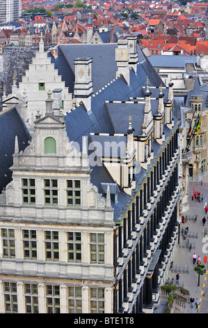 Blick auf das Rathaus in Gent, Belgien Stockfoto