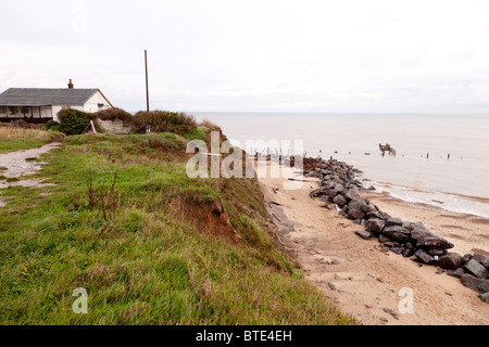 Die küstennahen Dorf Happisburgh in Norfolk Stockfoto