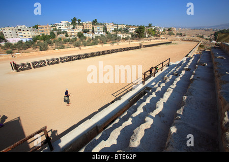 Das gut erhaltene Hippodrom in Jerash, Jordanien Stockfoto