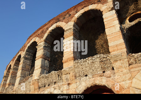 Detail der römischen Arena in Piazza Bra, Verona, Italien Stockfoto