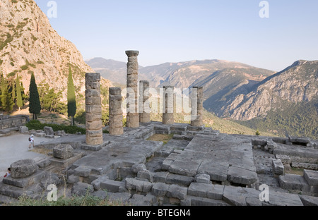 Tempel des Apollo in Delphi, antike Stockfoto