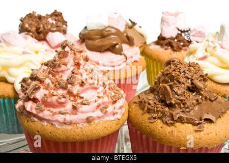 Cupcake Hintergrund der Lust hausgemachte Muffins mit flachen Fokus. Stockfoto