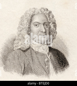 Johann Bernoulli, 1667 bis 1748, alias Jean oder John. Schweizer Mathematiker. Stockfoto