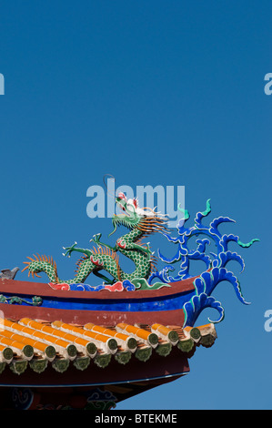 Das ornamentale Dach des Konfuzius-Tempel in Taipei, Taiwan Stockfoto