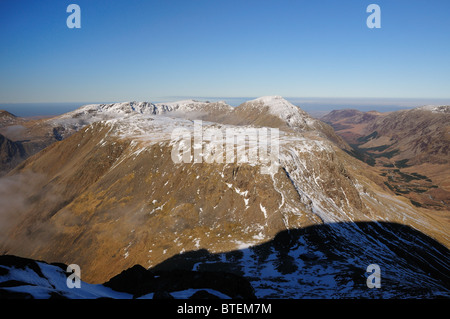 Blick vom großen Giebel in Richtung Kirk fiel, Säule und Ennerdale im englischen Lake District Stockfoto