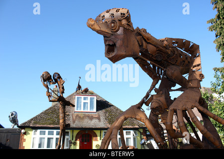 geschweißte Stahl Garten Skulptur Stockfoto