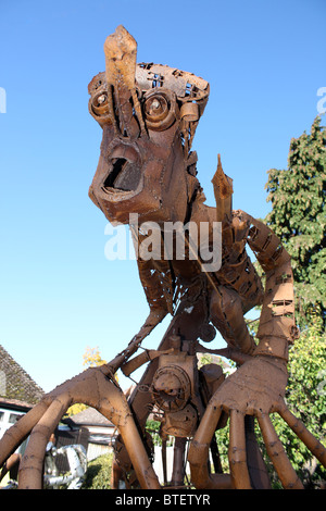 geschweißte Stahl Garten Skulptur Stockfoto