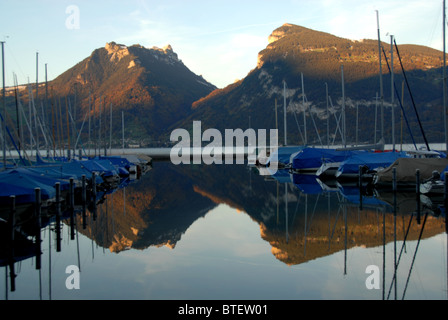 Thunersee mit Sigriswilergrat, Justistal, Niederhorn Berner Oberland, Schweiz Stockfoto