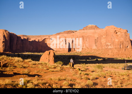 Cowboy auf Pferd Stockfoto