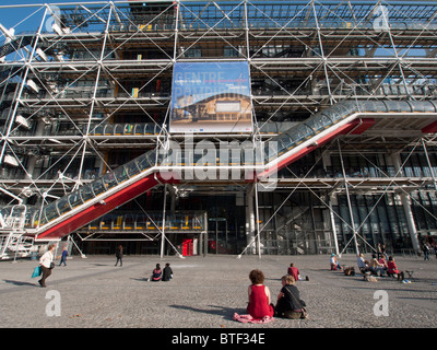 View of the Pompidou Centre modern art museum in Paris France Stockfoto