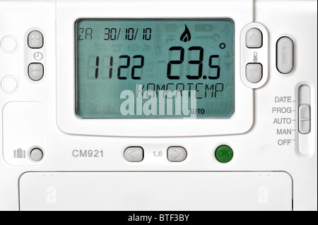 Unterschiedliche Einstellungen für Thermostat der Zentralheizung Stockfoto