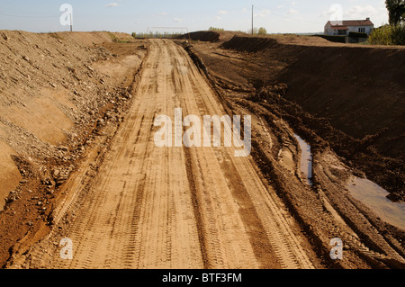 Umgehungsstraße im Bau um die französische Stadt Talmont St Hilaire in der Vendee-Region von Frankreich die neue Autobahn wird für Stockfoto