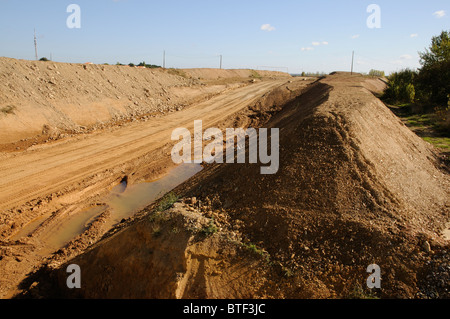 Umgehungsstraße im Bau um die französische Stadt Talmont St Hilaire in der Vendee-Region von Frankreich die neue Autobahn wird für Stockfoto