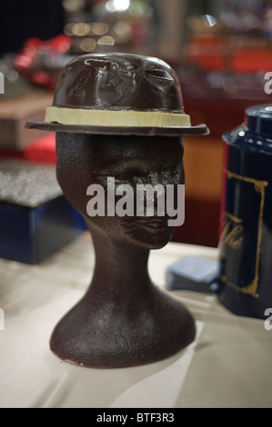 PARIS, FRANKREICH, Salon du Chocolat: Gourmet Chocolate Festival Chocolate Bust, Castellane Chocolat co. » Skulptur Stockfoto