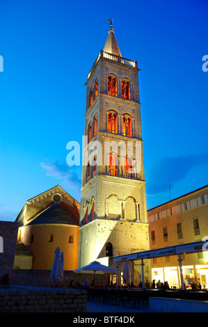 Campinale Glockenturm der St. Anastasia Cathedral. Zadar, Kroatien Stockfoto